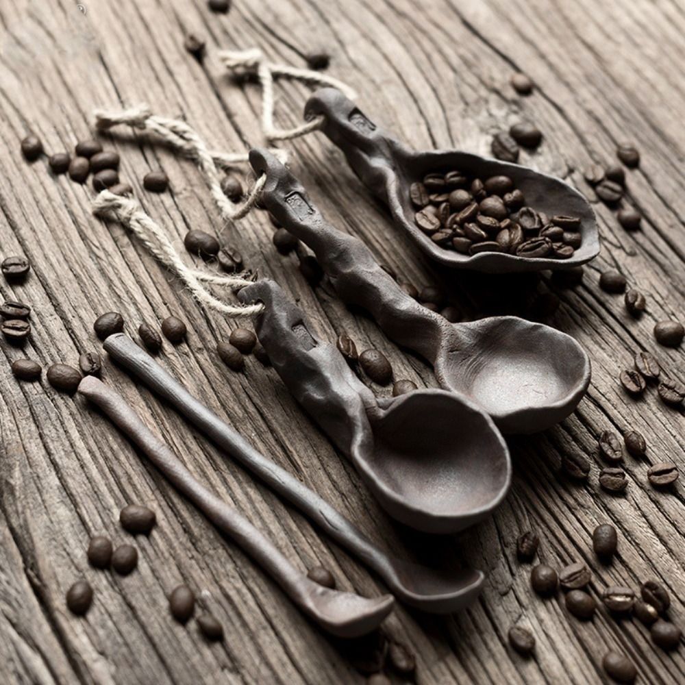 ANGFEW เครื่องกวนเมล็ดกาแฟแบบเครื่องครัววินเทจทำมือที่ตักช้อนกาแฟเครื่องใช้ในครัว
