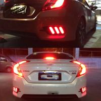 หลอดไฟท้ายรถ Honda Civic 1อัน,2018 2017 2016 LED DRL Lampu Belakang Bumper Belakang Lampu Kabut Lampu Rem U Sinyal DRL Reflektor