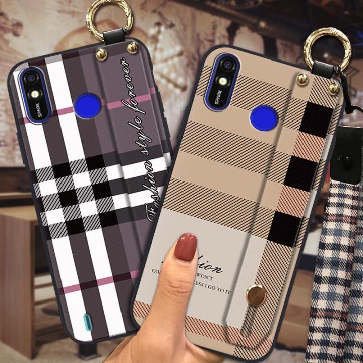 new-arrival-cute-phone-case-for-tecno-spark4-lite-pop3-plus-bb4-dirt-resistant-shockproof-protective-plaid-texture-new