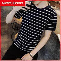 Nanjiren Sanremo เสื้อยืดแขนสั้นเสื้อยืดคอกลมเสื้อยืดลายผ้าฝ้าย100% ไม่มีขนสัตว์4สี