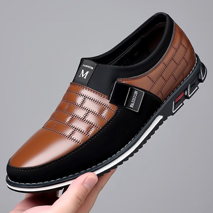 รองเท้าหนัง-pu-ใส่สบายสำหรับผู้ชาย-รองเท้าชุดเดรสแต่งงานนักธุรกิจผู้ชายรองเท้าแตะสำหรับผู้ชาย