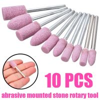 【CW】 10pcs 1/8 quot; Shank Abrasive Mounted Stone 4mm/5mm/6mm/8mm/10mm Grinding Bits Tools