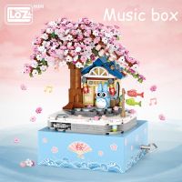 LOZ Mini Building Small Particles Block Childrens Toys With Sound Cherry Blossom Music Box Model Gift Music Box Female