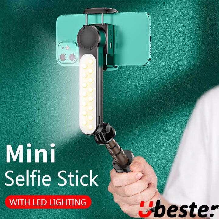 (Black) L09 Wireless Bluetooth Selfie Stick With LED Light Tripod