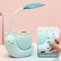 Led Snail Desk Lamp Cute Student Study Reading Night Light Pen Holder Dorm Bedroom Bedside Living Room Office Eye Protect Gift