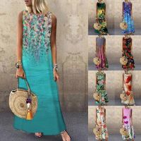 【HOT】☂❍♤ 2022 Dresses Floral New Sleeveless Knee Length Beach Shoulder Long-Style