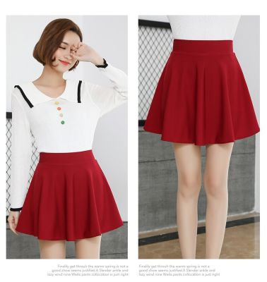 ‘；’ Womens Plus Size Basic Versatile Stretchy Flared Casual Mini Skater Skirt Kawaii Harajuku Korean Style Tennis Skirts