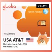USA Travel SIM Card AT&T Unlimited Local Call + Unlimited 5G Speed 7 Days