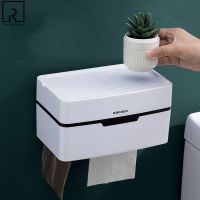 Toilet Paper Storage Box White Roll Paper Towel Rack Kitchen Tissue Holder Wall Hanging Stand Bathroom Shelf Organizer Dispenser