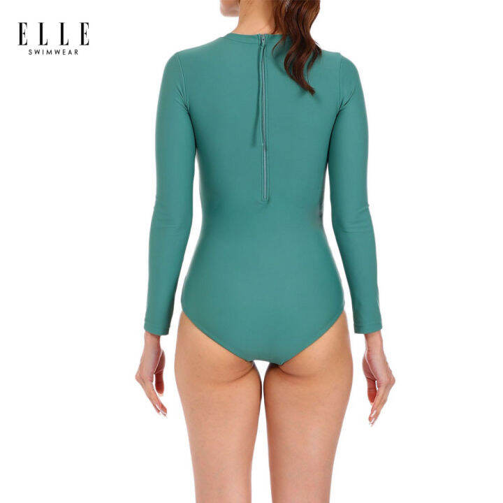 elle-swimwear-ชุดว่ายน้ำสตรี-1-piece-ขาเว้าต่ำ-มีซิปไนล่อนด้านหลัง-e2p1bsj15301gr