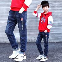 ENENS 4-11 Years Kids Boys Clothes Slim Straight Jeans Children Denim Clothing Long Pants Spring Autumn Baby Boy Casual Trousers Elastic Waist Pants