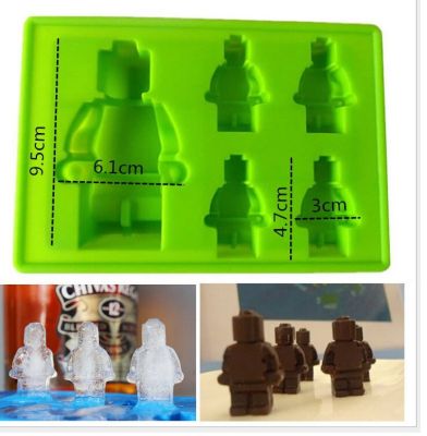 Building Blocks Chocolate Silicone Molds  Robot Ice Cubes Tray Fondant Cupcake Candy Soap Mold Resin Clay Cake Decorating Tools Ice Maker Ice Cream Mo