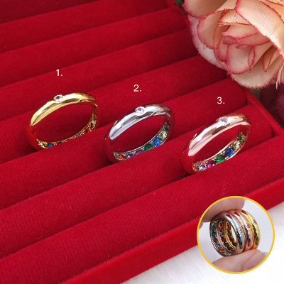 แหวนพูนทรัพย์ แหวนนพเก้า แหวนซ่อนทรัพย์ ชุบทอง ทองพิเศษ ใส่ได้ทุกโอกาส ทำจากทองเหลือง รูปถ่ายจากสินค้าจริง