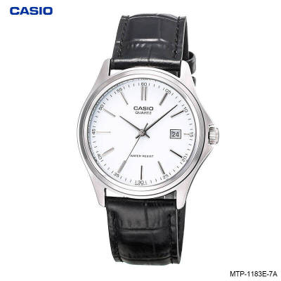นาฬิกาข้อมือ Casio Standard Men สายหนัง สีดำ รุ่น MTP-1183E MTP-1183E-7A MTP-1183E-7B