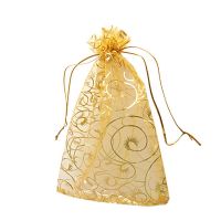 100Pcs/lot 9x12cm Fashion Organza Drawstring Gift Bag Nice Jewelry Packaging Bags Gift Pouches Bag