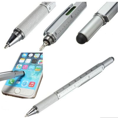 IRCTBV ปากกาไขควงเอนกประสงค์โน้ตบุ๊คระบบเน็ตเวิร์กแบบ6 In 1 Touch Pen เครื่องวัดระดับ Stylus
