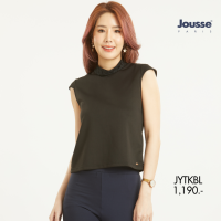 Jousse Blouse เสื้อเบลาส์ จูส สีดำ แขนกุดคอปีนตกแต่งลูกไม้ (JYTKBL)