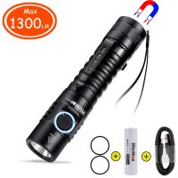 Wurkkos FC11 USB C Rechargeable 18650 LED Flashlight 1300LM LH351D 90 CRI with Magnetic Tail 2 Groups