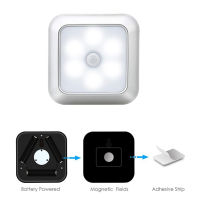 ใหม่ PIR ร่างกาย Motion Sensor เปิดใช้งานแบตเตอรี่ไฟกลางคืน6 LEDs ไฟตู้โคมไฟติดผนังสำหรับบ้านข้างเตียงบันไดแสงห้องครัว