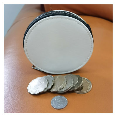 Double sided heat transfer printed blank leather coin bag Portable circular earphone storage bag Mini zero wallet gift  XMJX