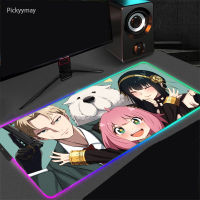 สปาย X ครอบครัวไฟ LED โต๊ะเสื่อ XXL คอมพิวเตอร์ M Ousepad อะนิเมะ90X40เซนติเมตรแสงไฟแป้นพิมพ์ครอบคลุม Mause แผ่นรองเมาส์เล่นเกม RGB พรม