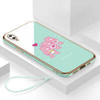เคสsamsung m02 กรอบสีทองชุบด้วยไฟฟ้า รวมทุกอย่าง ฝาหลัง วัสดุ TPU ป้องกันการหล่น ป้องกันการชนกัน กันน้ำ สายรัดข้อมือการ์ตูนน่ารัก เคสโทรศัพท์มือถือ