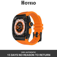 Hoyelo เคสชุดดัดแปลง49มม. สำหรับกระเปาะเหล็กไร้สนิม Ultra 49มม. สำหรับ I Watch Series 8 Pro Tali Jam Tangan Karet Celet อุปกรณ์เสริมของสมาร์ทวอทช์