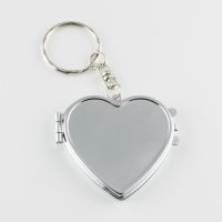 【BEIBEI】 Round Heart Oval Sqaure Shape Double Sides Cosmetic Mirror Metal Folding Keychain Makeup Mini Mirror