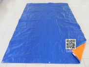 Tấm bạt che may sẵn, kích thước 2 m x 3,5 m, màu xanh - cam