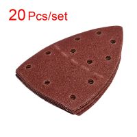 【hot】❀♠♝  20pcs Detail Sander Sandpaper Holes Triangular Sanding Paper Grits 40/80/120/180 Disc Abrasive Tools