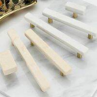 ﹍◑○ Marble Door Handles and Knobs for Furniture Zinc Alloy Cabinet Kitchen Cupboard Dresser Handles Drawer Pulls Stone Rock Beige