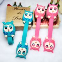 20pcs/lot Cartoon Owl Cable Winder Earphone Winder Silicone Cable Wire Organizer Data Cable Cord Holder Free shipping