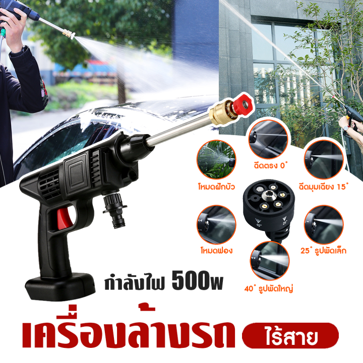 เครื่องล้างรถเเบบไร้สาย-28-บาร์-เครื่องฉีดน้ำแรงดันสูง-ปืนฉีดแบบพกพา-แบตเตอรี่ลิเธียม-แบบครบชุด-ล้างพื้น-ล้างรถยนต์-no-zh-01-ปืนฉีดน้ำไรสาย-ปืนฉีดน้ำแรงสูง-เครื่องฉีดน้ำ-ปั้มฉีดน้ำแรง-เครื่องล้างรถ-เค