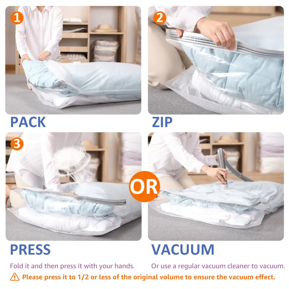 Wideside Vacuum Seal Storage Bags for Quilts Bedding and Clothes