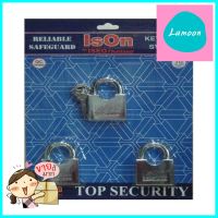 กุญแจคีย์อะไลก์ ISON 440C-45/3 45 มม. แพ็ก 3 ชิ้นKEYED ALIKE PADLOCK ISON 440C-45/3 45MM 3EA/SET **คุณภาพดี**