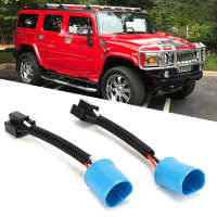 Kereta 9007 2ชิ้น9003พีวีซี Perempua Kabut Lampu ชุดสายไฟ Penyambung อะแดปเตอร์ H2 Hummer untuk 12V-24V