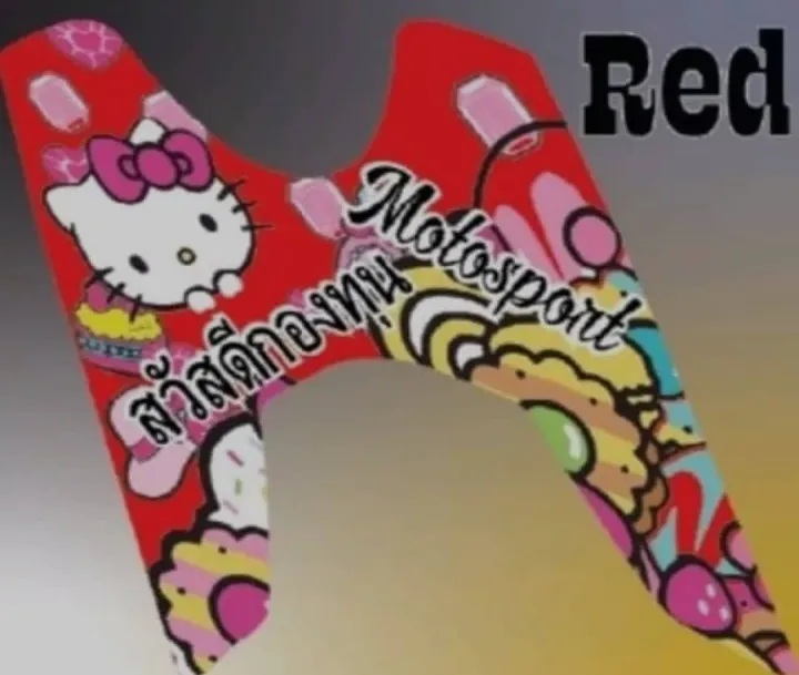 Universal Acrylic Fiber Matting Mio i125 Hello Kitty Design (Whole) Red