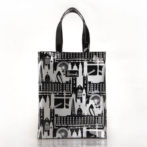 new-city-black-and-white-printing-womens-shopping-bag-eco-friendly-bag-waterproof-fashion-womens-bag-hand-bag-supply