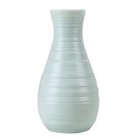 Hip Shape Plastic Material Vase 20cmx10.5cm Imitation Ceramic Flower Vase&amp;Plastic Flower Vase for Home Decoration