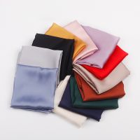 ☜ 70x70cm Solid Silk Handkerchief Small Hair Scarf For Women Cute Plain Bag Scarfs Female Green Black Pink Neck Scarves For Ladies