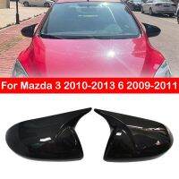 ฝาครอบกระจกมองหลังสำหรับ Mazda 3 2010-2013 6 2009-2011หมวกแก๊ปมีปีกรถยนต์ประตูด้านนอกด้านหลังขอบวิวเคสคาร์บอนไฟเบอร์