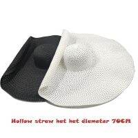 【CW】 70cm Diameter oversized Cornice Hollow Contrast Hat Beach Personality and Men New