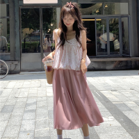 Long Skirt Female Summer New Korean Version of The High-waisted Thin All-match A-line Skirt Mid-length Skirt