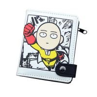 [กระเป๋าสตางค์ผู้ชาย] ลายอนิเมะ One Punch Man PU สีขาวกระเป๋าสตางค์หนัง/Dompet Koin มีกระเป๋ามีซิปด้านใน