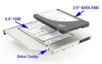 อุปกรณ์แปลงช่องใส่ซีดีเป็นช่องใส่Harddisk ภายนอก ตัวที่สอง Second HDD CADDY SATA 9.0mm แบบบางสำหรับโน๊ตบุ๊ค