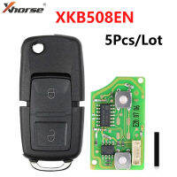 5ชิ้นล็อต XHORSE XKB508EN ลวด Universal Remote Key B5สไตล์2ปุ่มเวอร์ชันภาษาอังกฤษสำหรับ VW