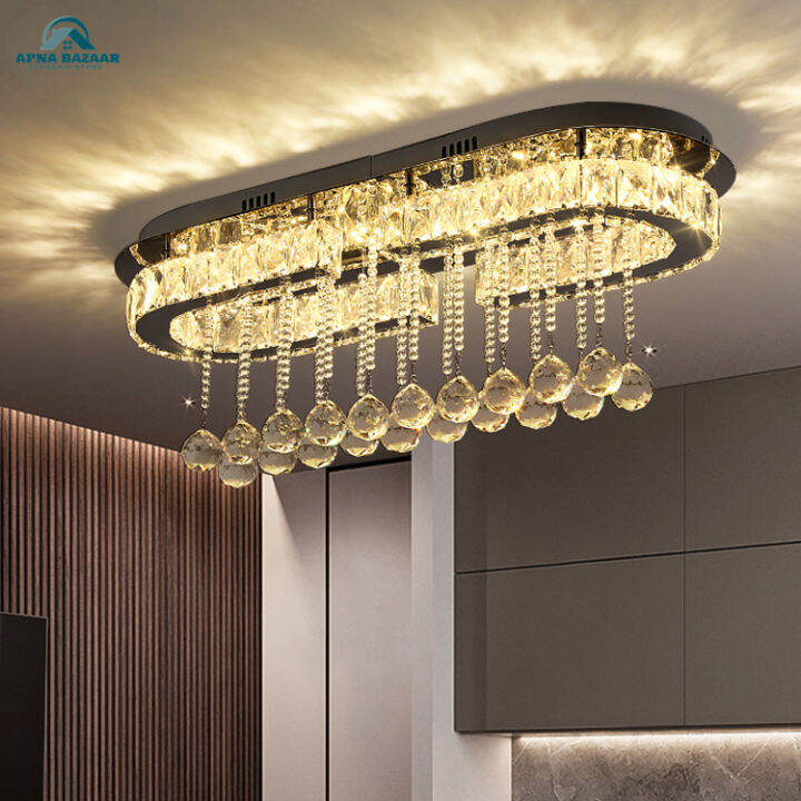 Modern crystal ceiling lights living room luxury silver ceiling light
