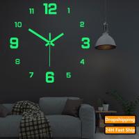 ZZOOI Luminous Wall Clock Large Watch Horloge Murale 3D DIY Acrylic Mirror Stickers Quartz Duvar Saat Klock Modern Mute Alarm Clock