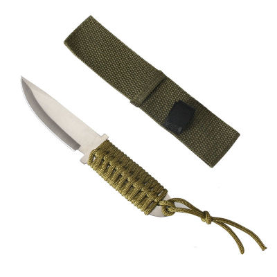 KNIFE XS6-315 มีดเดินป่า (สีเงิน) ด้ามจับพันผ้าอย่างดี มีดพกพา (ยาว 7 นิ้ว) มีดแคมป์ปิ้ง ฟรีซองเก็บมีดอย่างดี