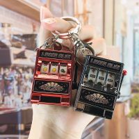 【YF】▼  Gambling Slot Machine Chains Fruit Jackpot Antistress Games Keychain